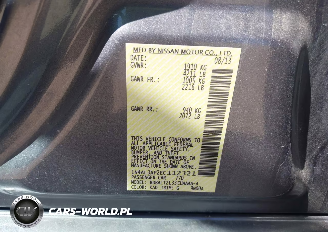 2014 Nissan Altima 2.5 Sv VIN:1N4AL3AP2EC112321 - 9
