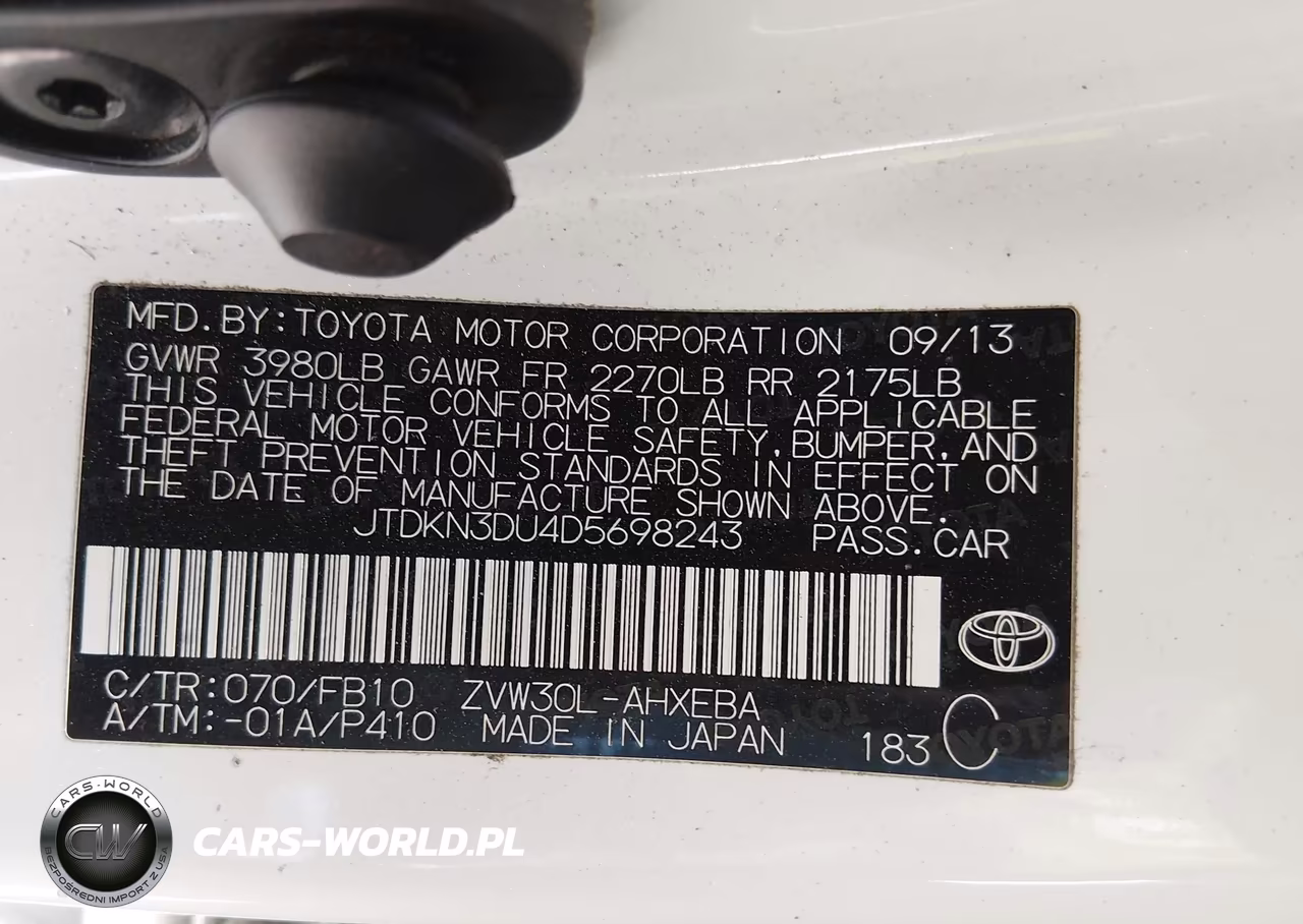 2013 Toyota Prius Three VIN:JTDKN3DU4D5698243 - 9