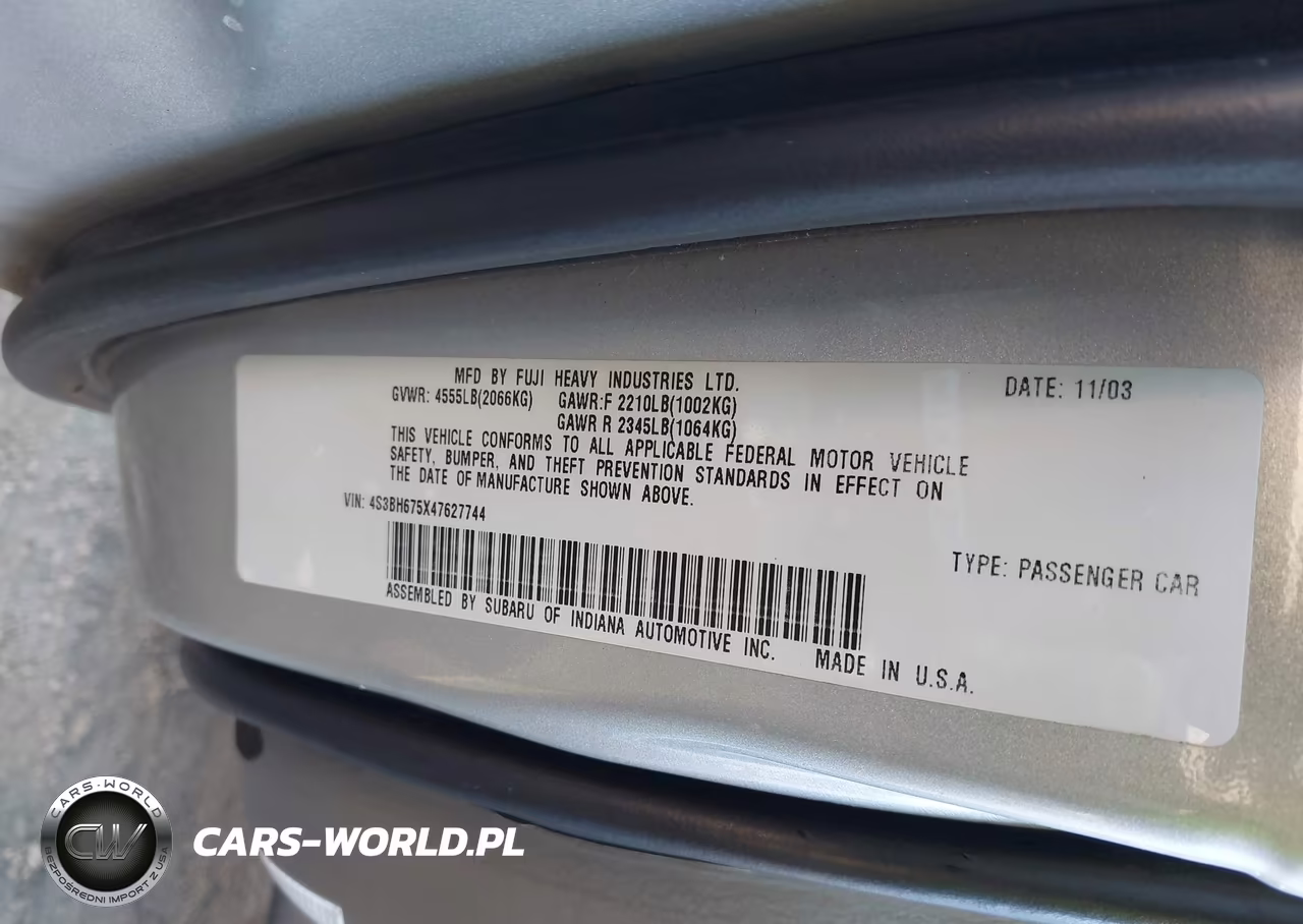 2004 Subaru Outback VIN:4S3BH675X47627744 - 9