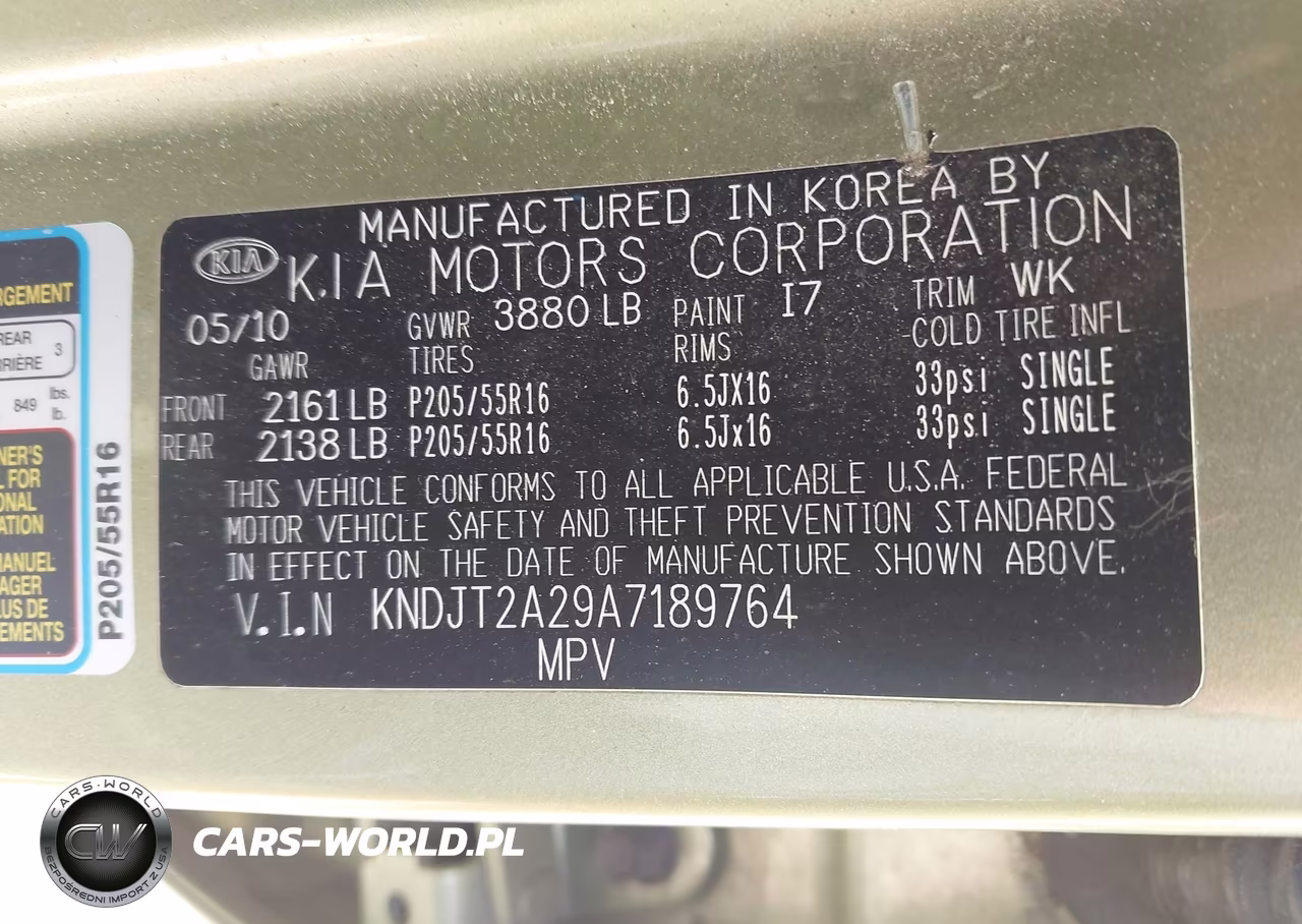 2010 Kia Soul + VIN:KNDJT2A29A7189764 - 9