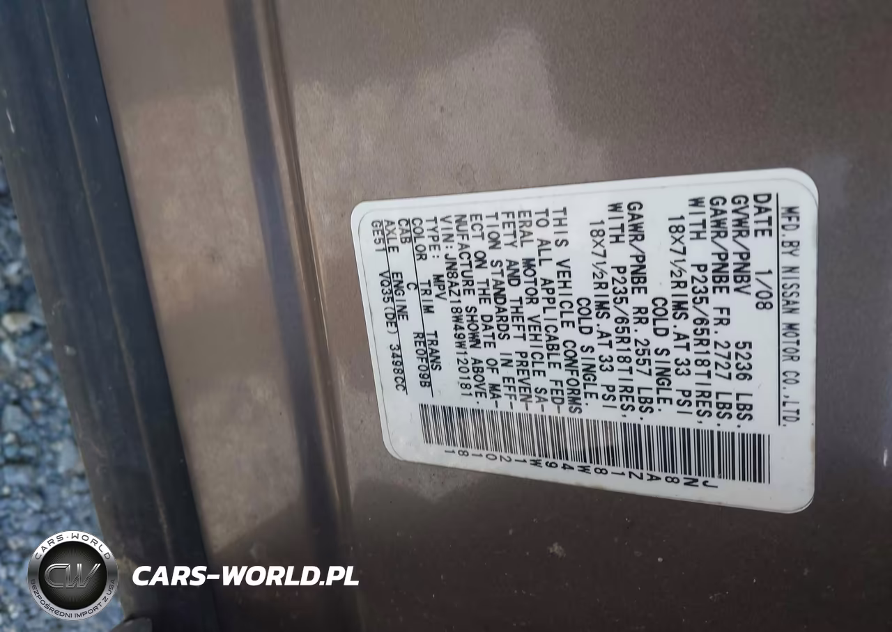 2009 Nissan Murano Sl VIN:JN8AZ18W49W120181 - 9