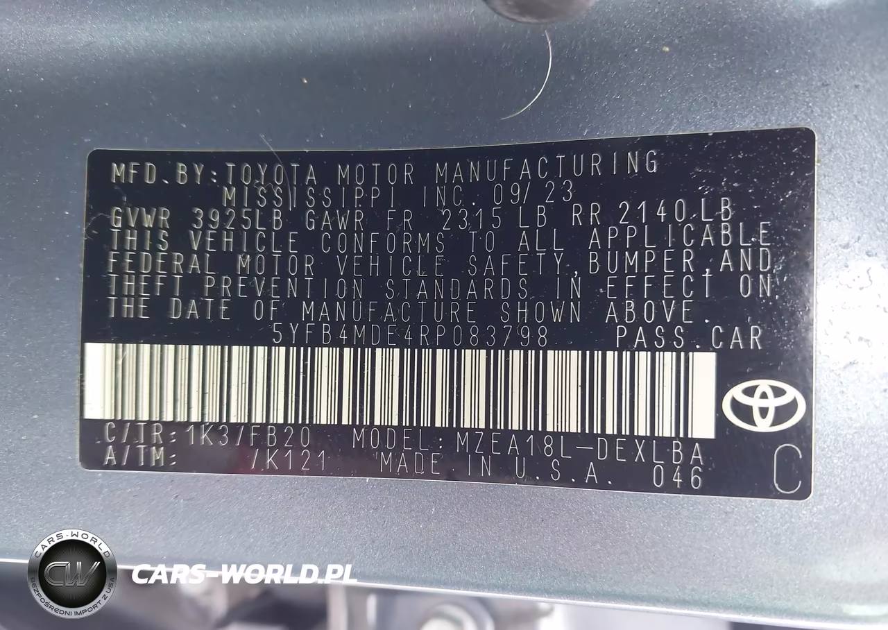2024 Toyota Corolla Le VIN:5YFB4MDE4RP083798 - 9