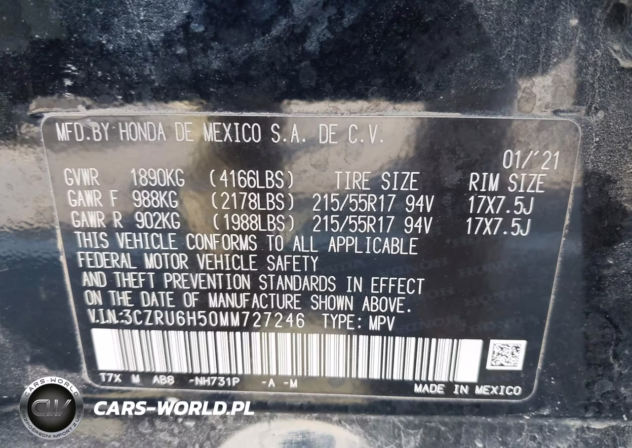 2021 Honda Hr-V Ex VIN:3CZRU6H50MM727246 - 9