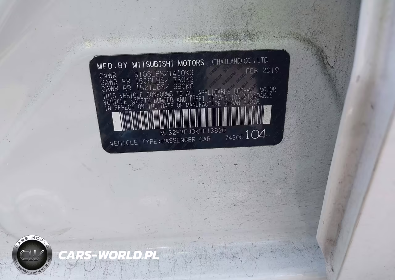 2019 Mitsubishi Mirage G4 Es VIN:ML32F3FJ0KHF13820 - 9