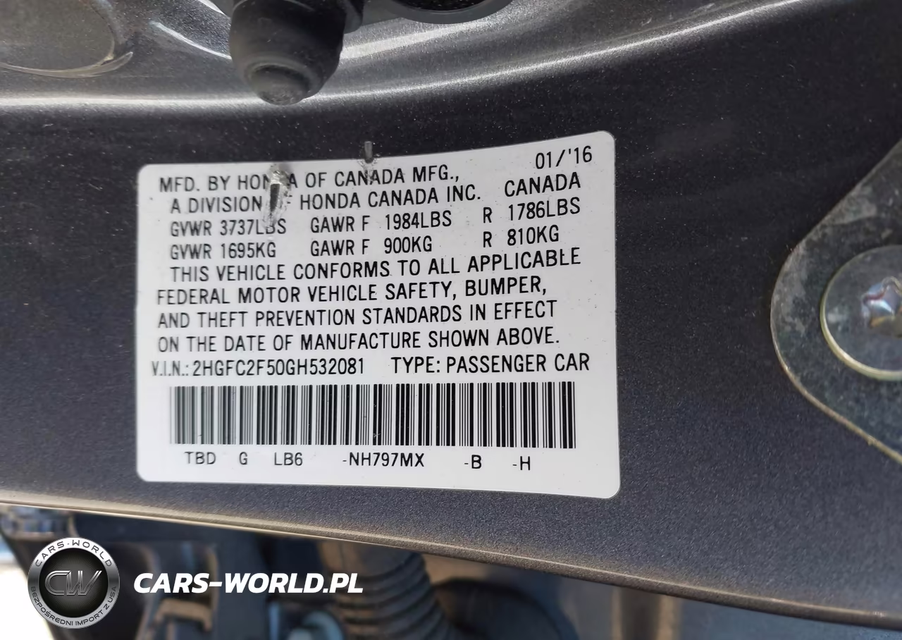 2016 Honda Civic Lx VIN:2HGFC2F50GH532081 - 9
