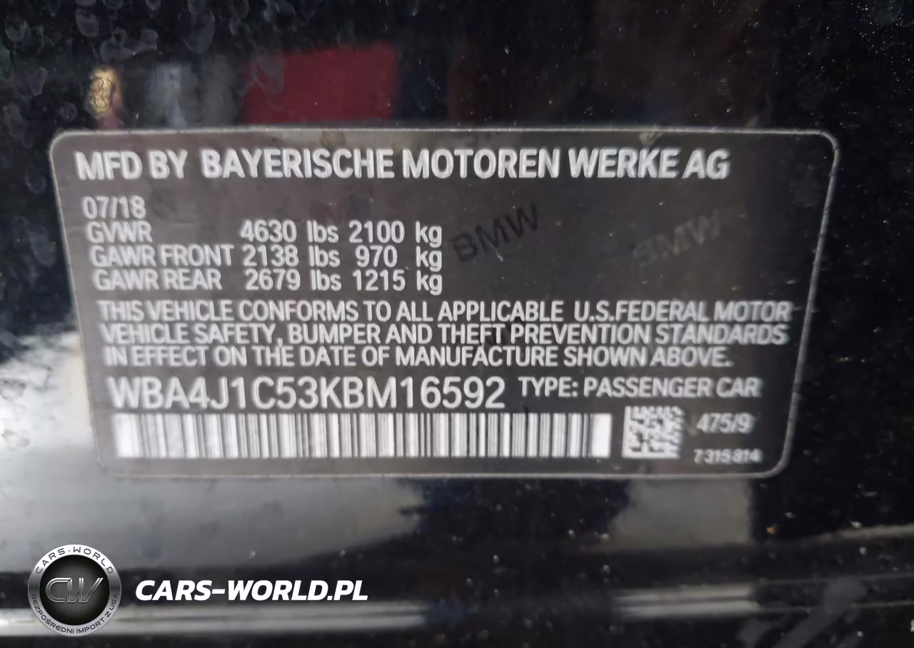 2019 BMW 430I Gran Coupe VIN:WBA4J1C53KBM16592 - 9