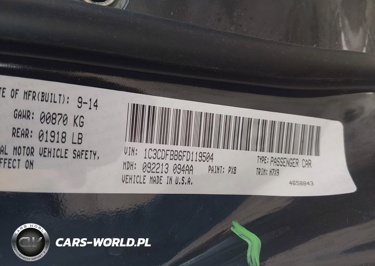 2015 Dodge Dart Sxt VIN:1C3CDFBB6FD119504 - 9