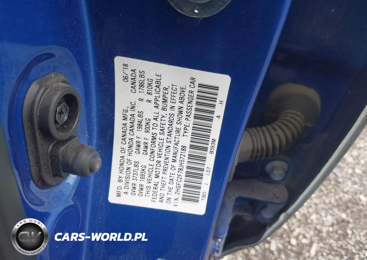 2018 Honda Civic Ex VIN:2HGFC2F78JH572188 - 9