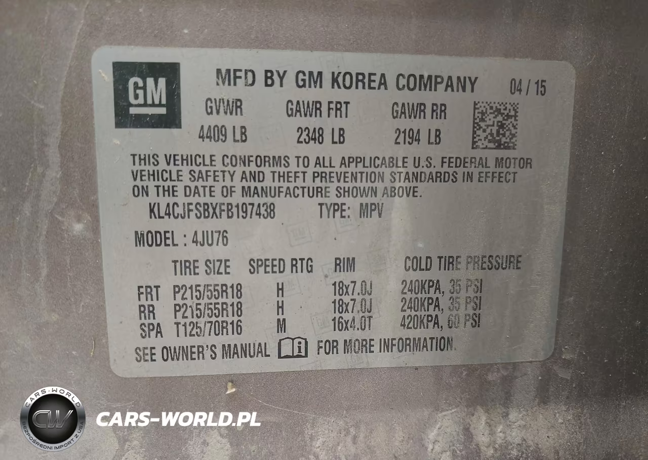 2015 Buick Encore Convenience VIN:KL4CJFSBXFB197438 - 9
