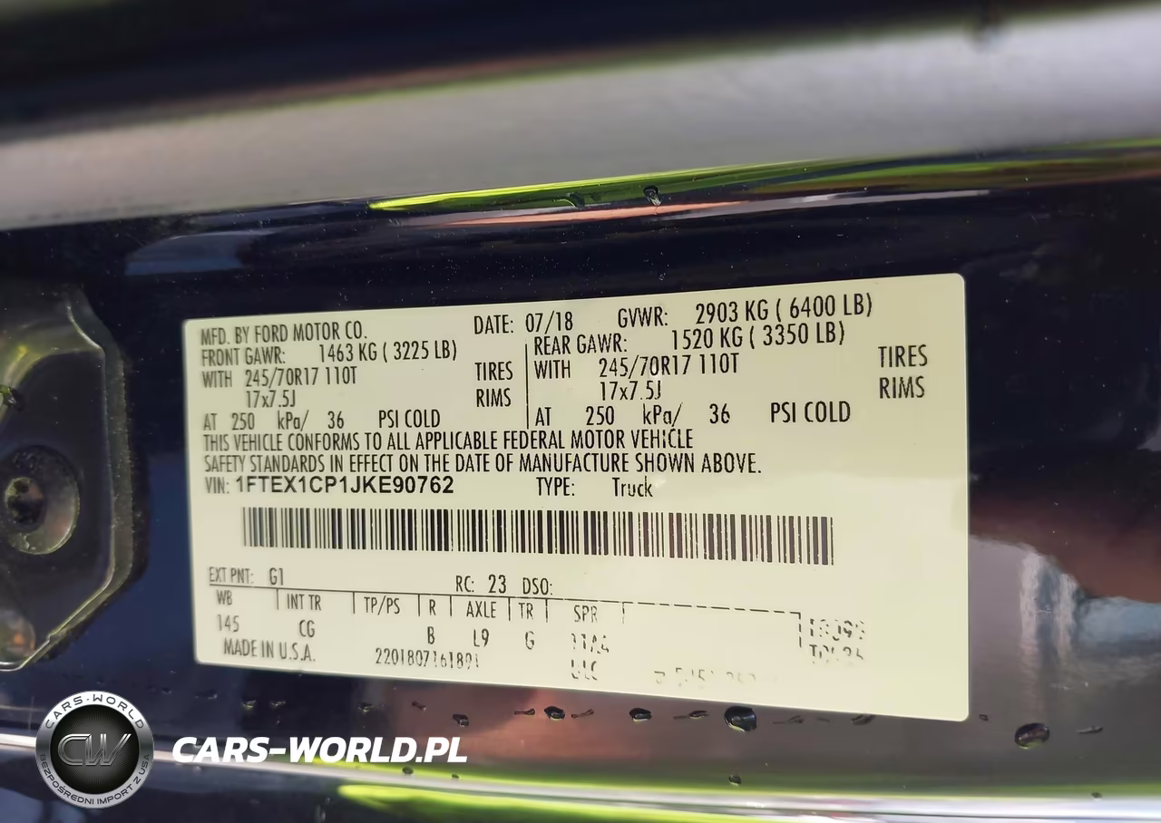 2018 Ford F-150 Xl VIN:1FTEX1CP1JKE90762 - 9