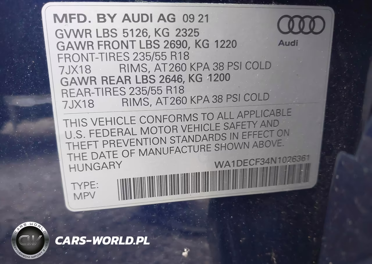 2022 Audi Q3 Premium 45 Tfsi S Line Quattro Tiptronic VIN:WA1DECF34N1026361 - 9