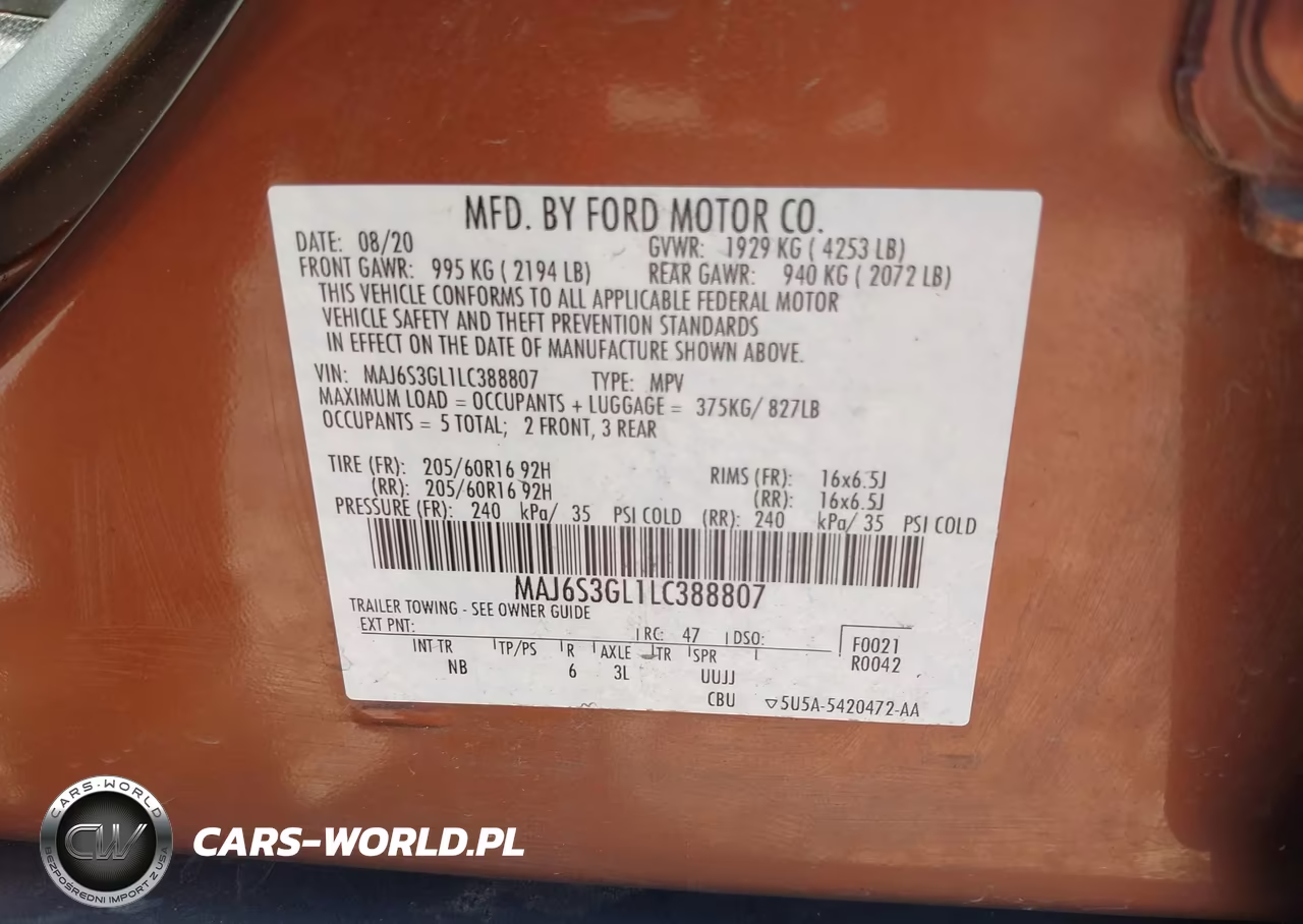 2020 Ford Ecosport Se VIN:MAJ6S3GL1LC388807 - 9