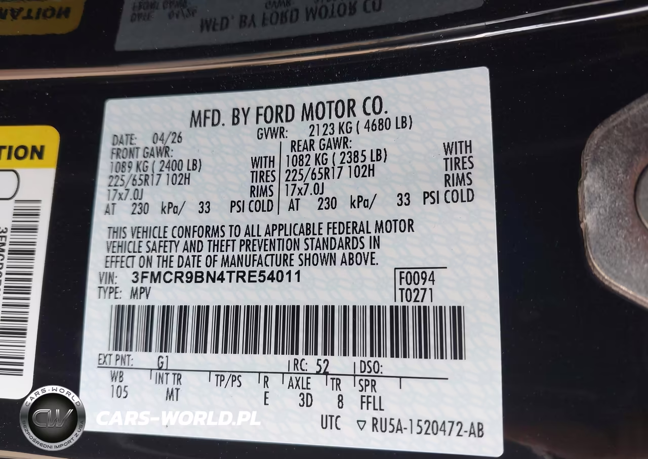2026 Ford Bronco Sport Big Bend VIN:3FMCR9BN4TRE54011 - 9
