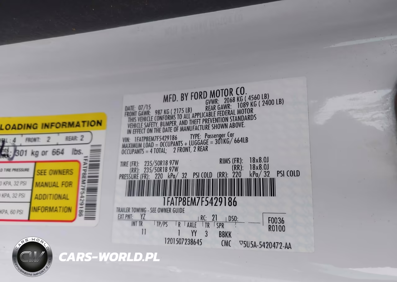 2015 Ford Mustang V6 VIN:1FATP8EM7F5429186 - 9