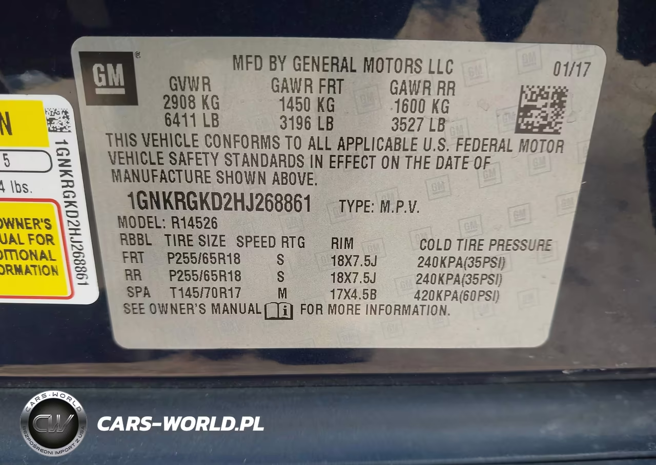 2017 Chevrolet Traverse 1Lt VIN:1GNKRGKD2HJ268861 - 9