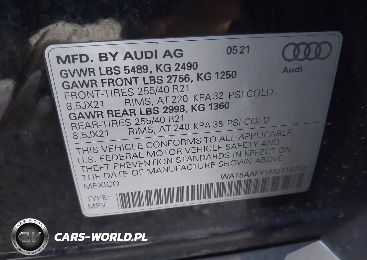 2021 Audi Q5 Sportback Premium Plus 45 Tfsi Quattro S Tronic VIN:WA15AAFY1M2110713 - 9