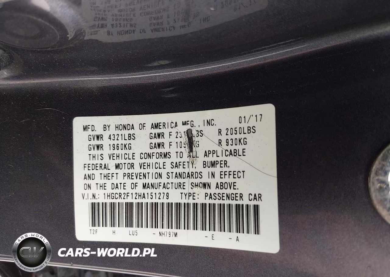 2017 Honda Accord Sport Special Edition VIN:1HGCR2F12HA151279 - 9
