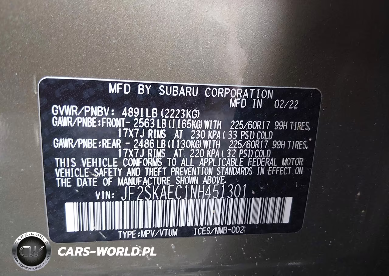 2022 Subaru Forester Premium VIN:JF2SKAEC1NH451301 - 9