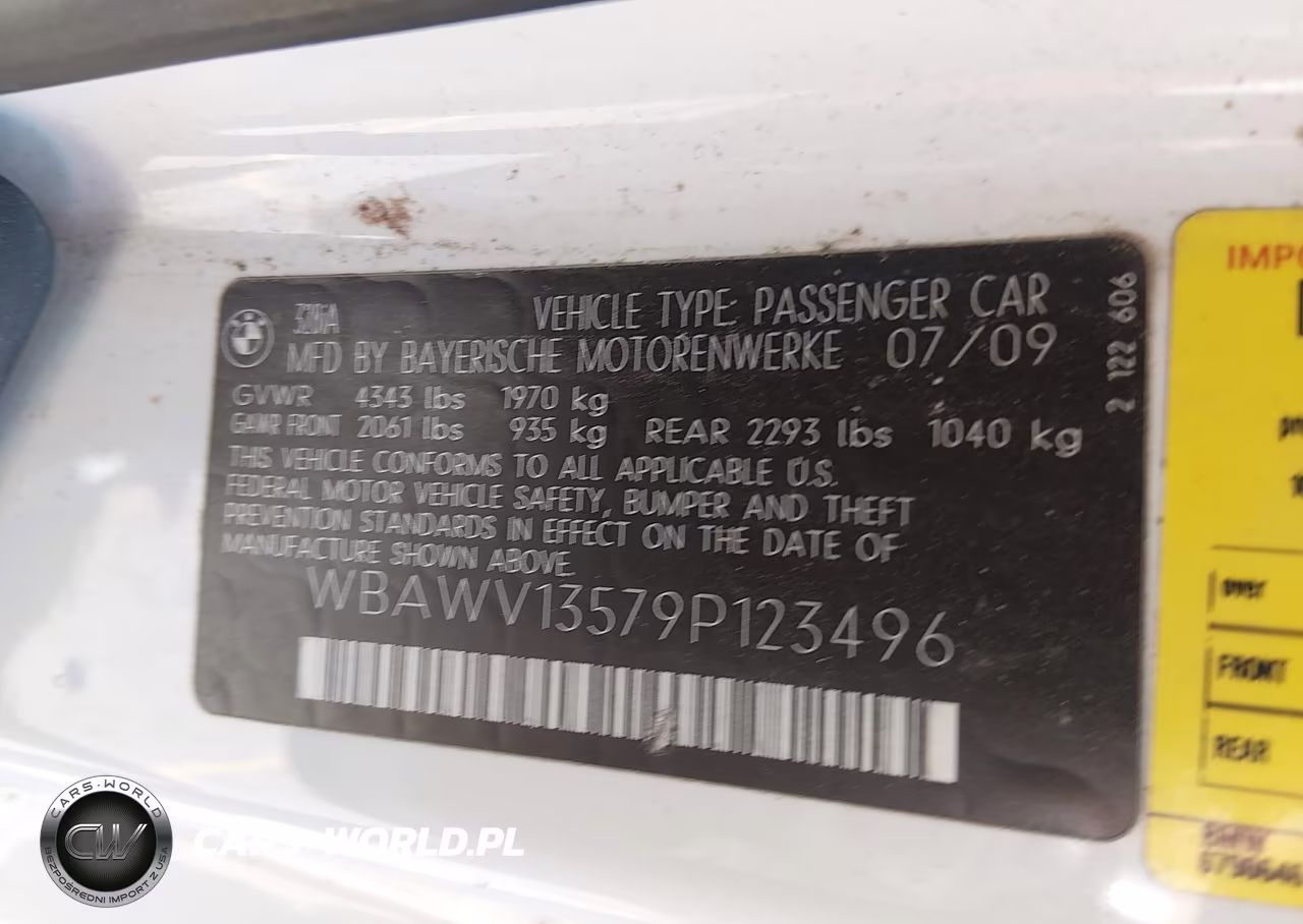 2009 BMW 328I VIN:WBAWV13579P123496 - 9
