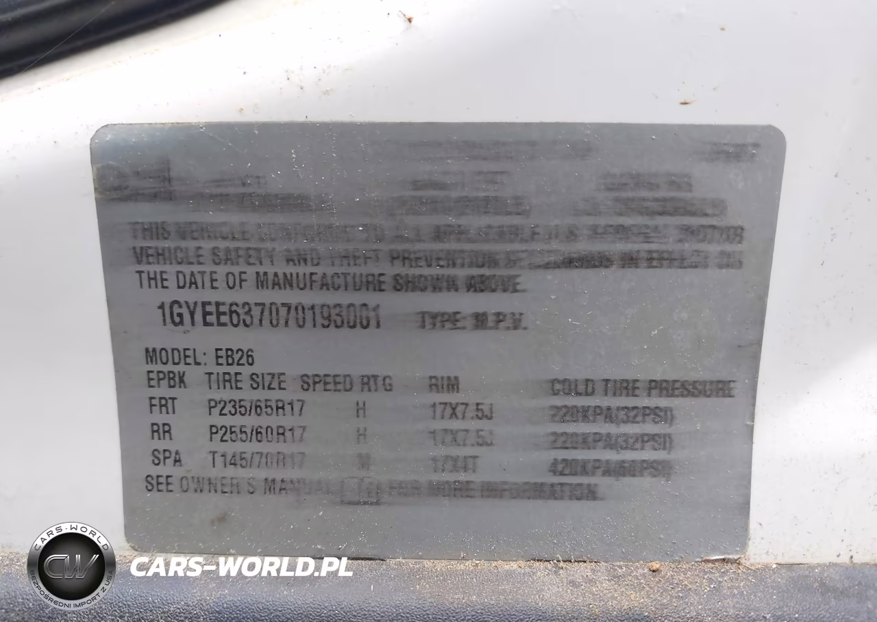 2007 Cadillac Srx V6 VIN:1GYEE637070193001 - 9