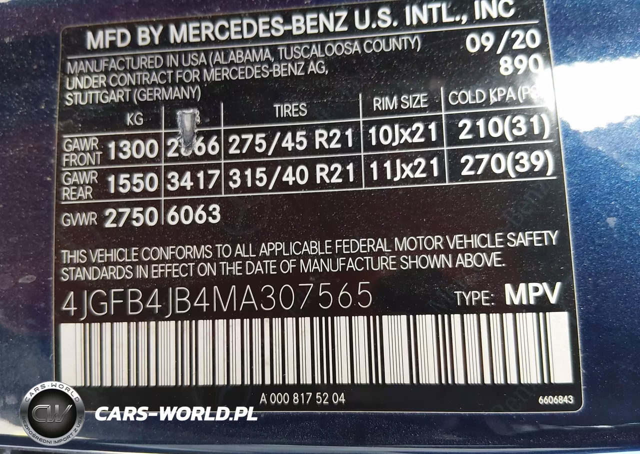 2021 Mercedes-Benz Gle 350 VIN:4JGFB4JB4MA307565 - 9