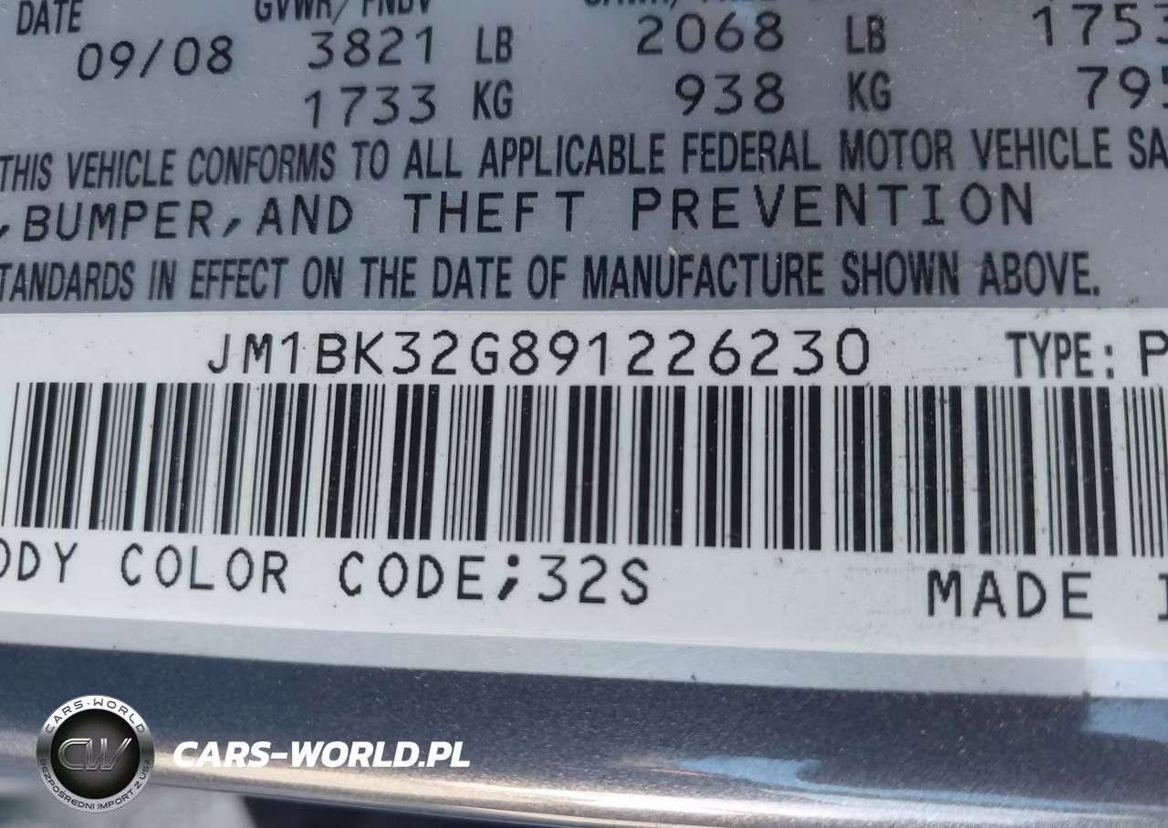 2009 Mazda Mazda3 I Sport VIN:JM1BK32G891226230 - 9