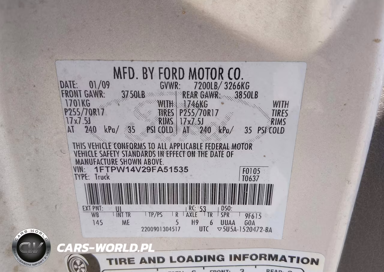 2009 Ford F-150 Fx4-King Ranch-Lariat-Platinum-Xl-Xlt VIN:1FTPW14V29FA51535 - 9
