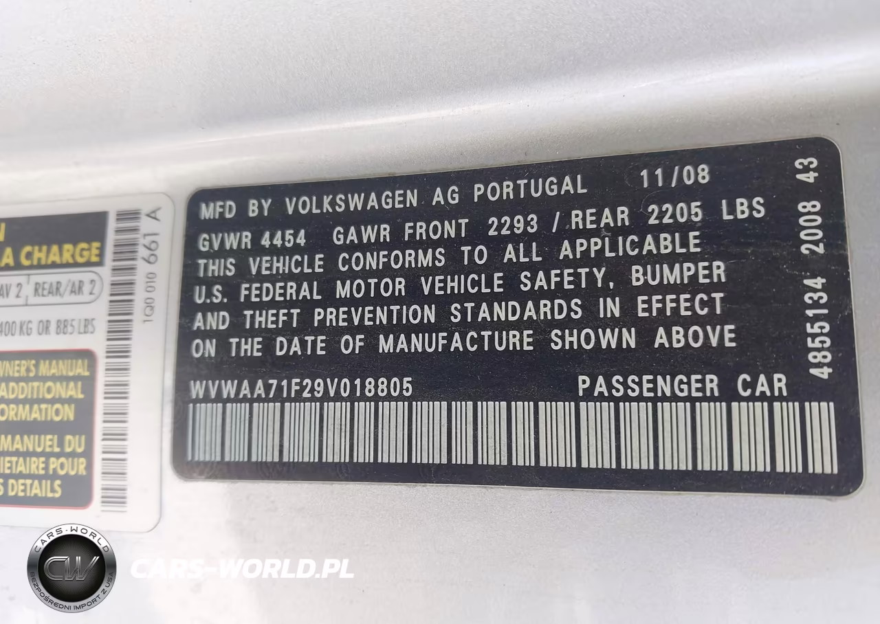 2009 Volkswagen Eos Komfort VIN:WVWAA71F29V018805 - 9