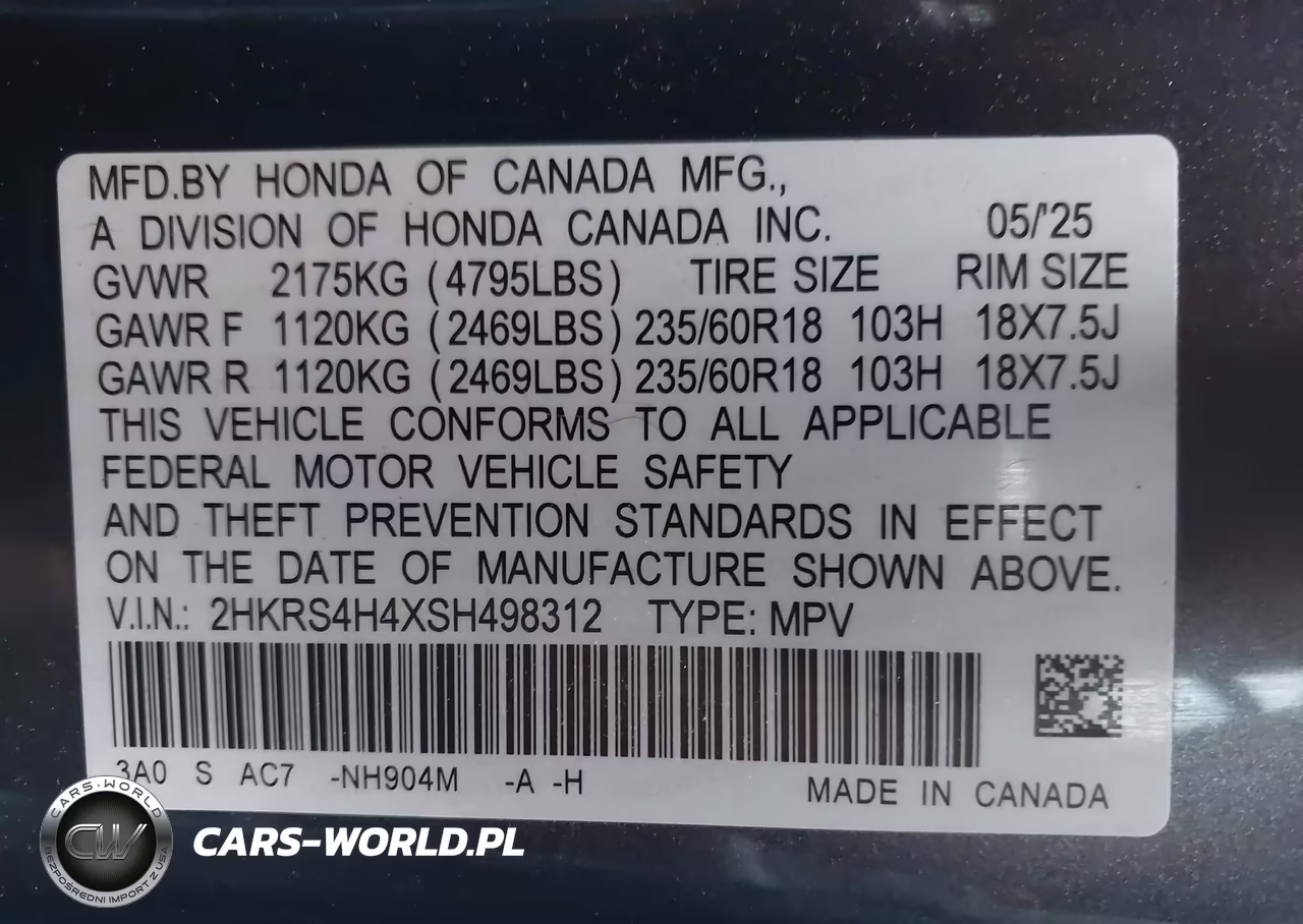 2025 Honda Cr-V Ex Awd VIN:2HKRS4H4XSH498312 - 9