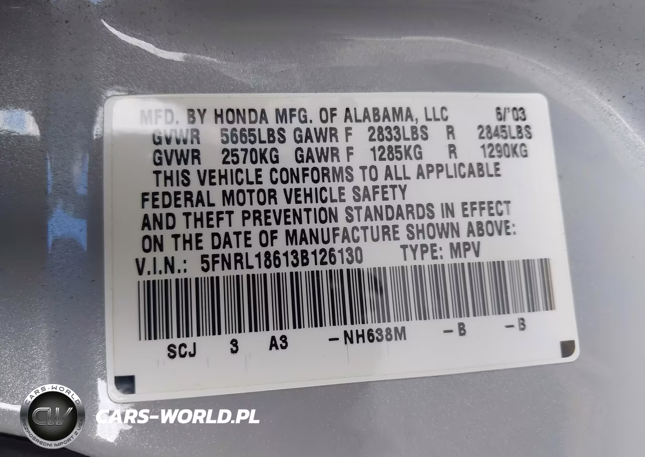 2003 Honda Odyssey Ex VIN:5FNRL18613B126130 - 9