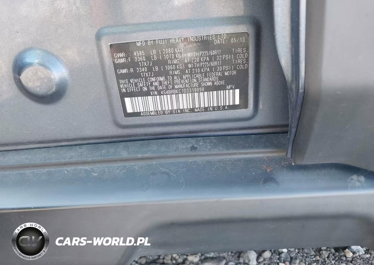 2013 Subaru Outback 2.5I Limited VIN:4S4BRBKC1D3319098 - 9