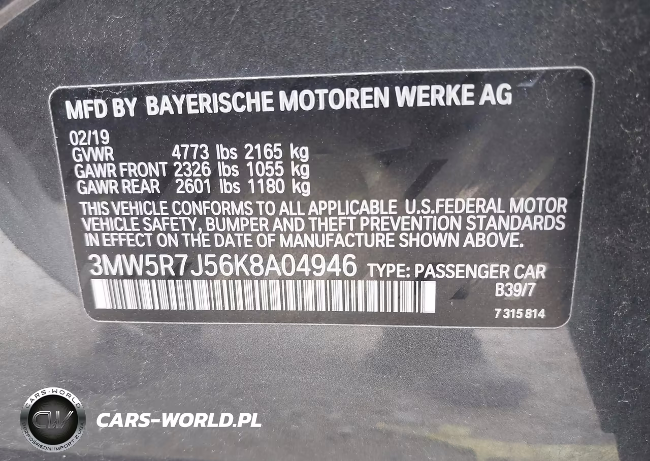 2019 BMW 330I xDrive VIN:3MW5R7J56K8A04946 - 9