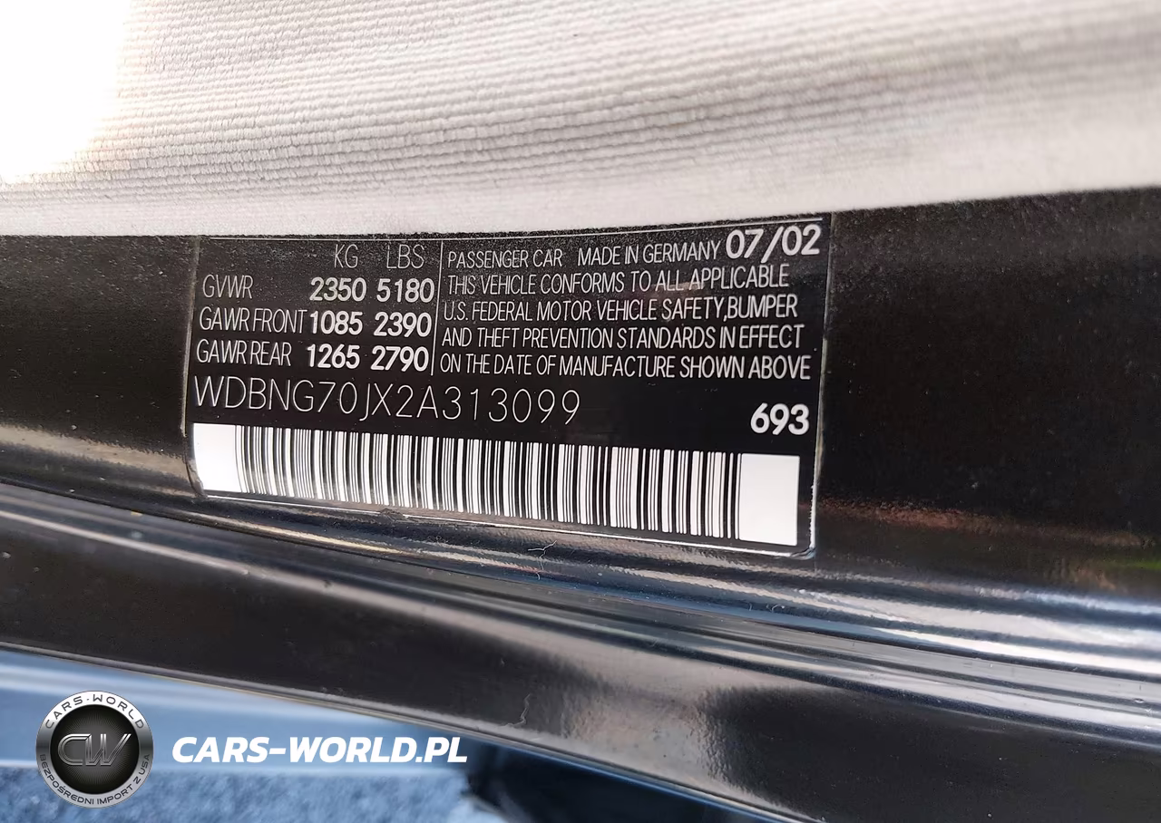 2002 Mercedes-Benz S 430 VIN:WDBNG70JX2A313099 - 9