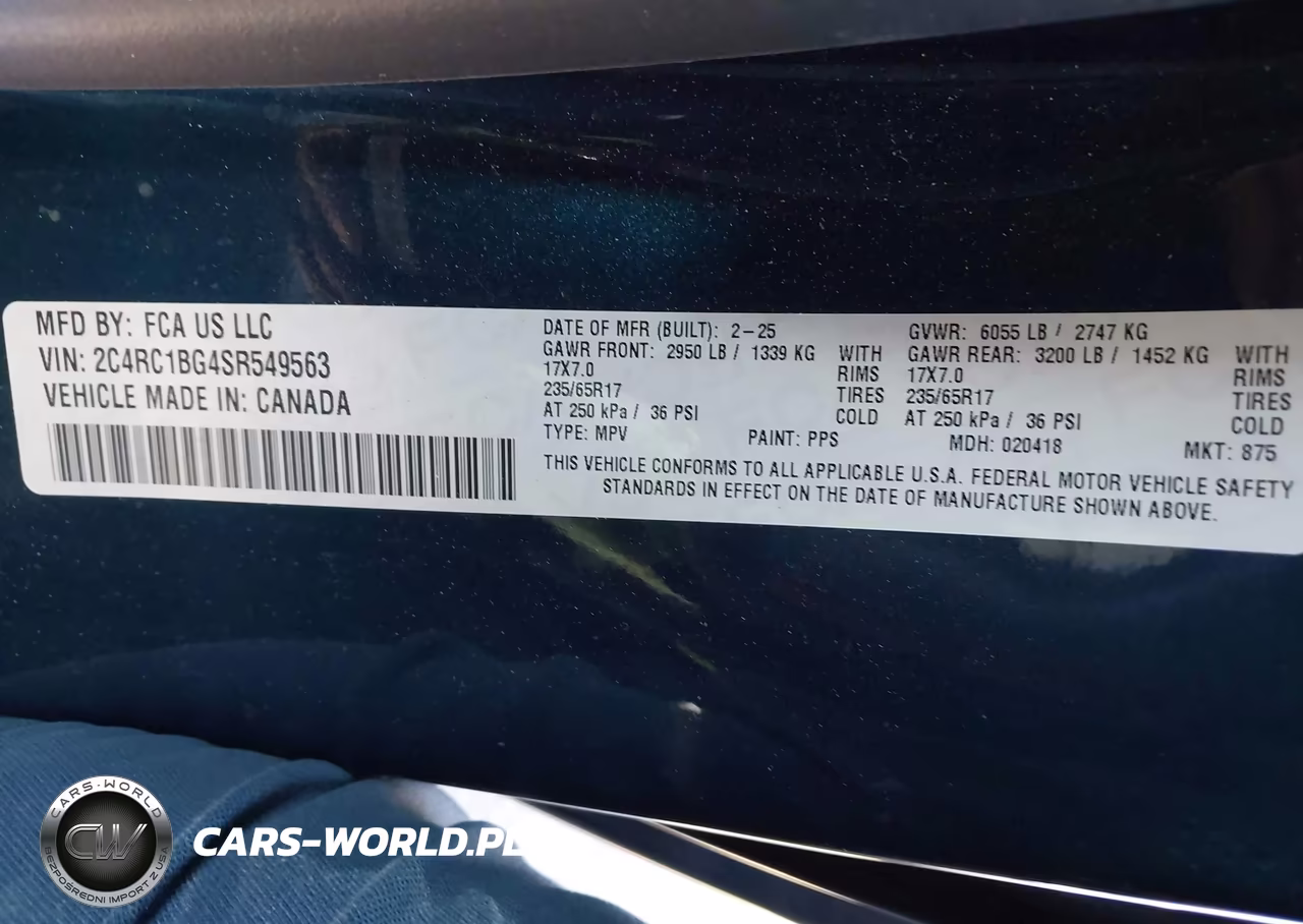 2025 Chrysler Pacifica Select VIN:2C4RC1BG4SR549563 - 9