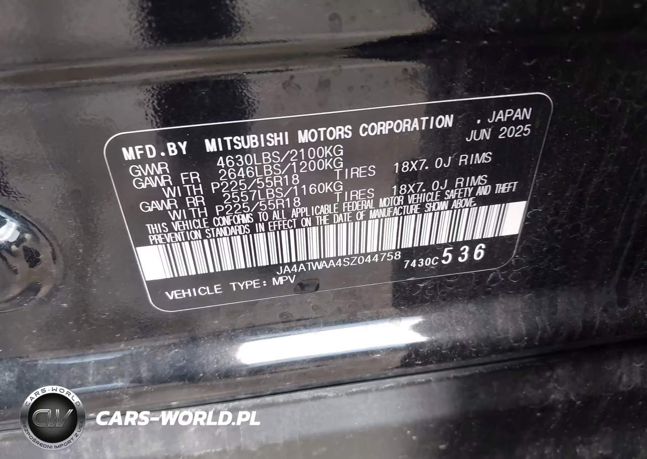 2025 Mitsubishi Eclipse Cross Black Edition S-Awc-Se S-Awc-Sel S-Awc VIN:JA4ATWAA4SZ044758 - 9