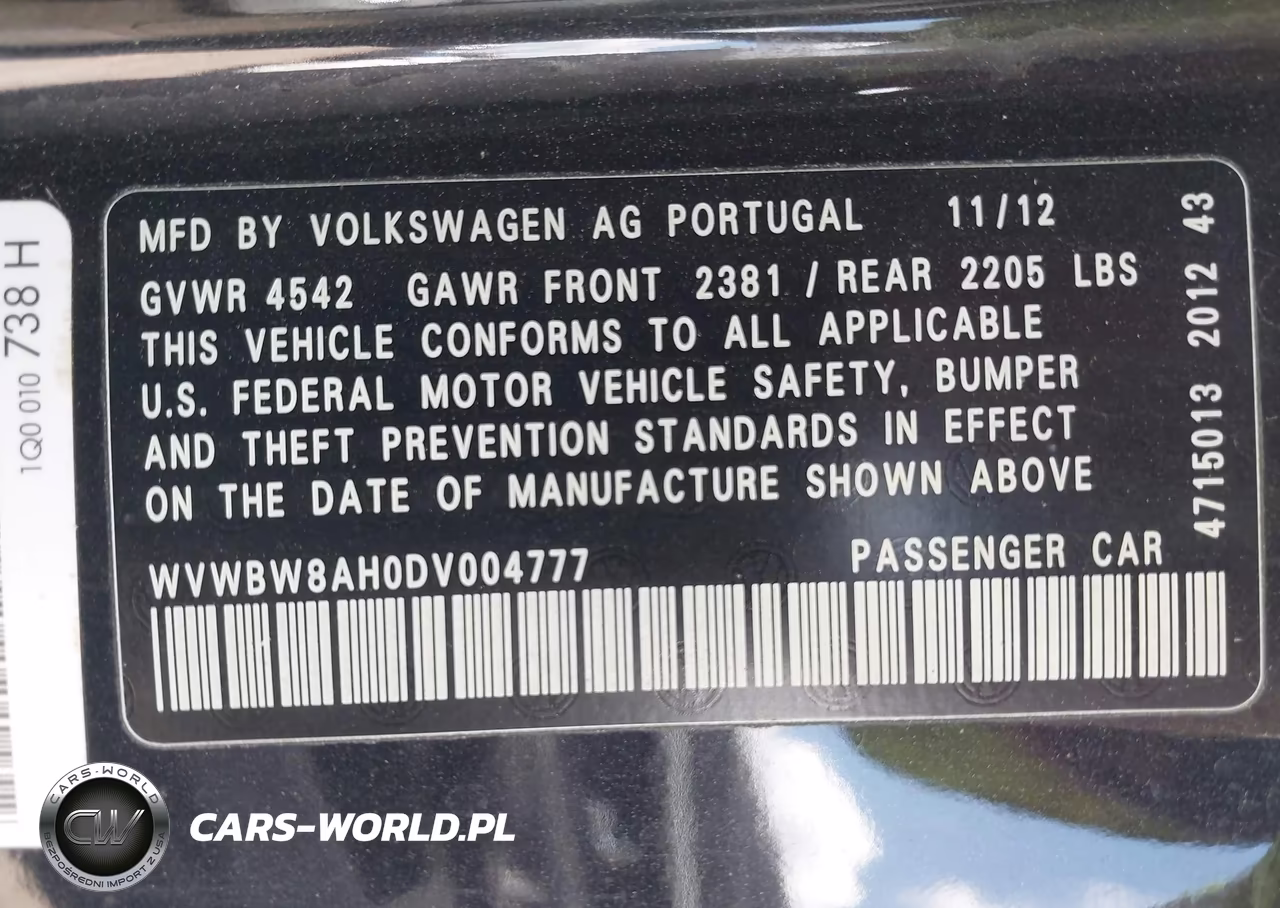 2013 Volkswagen Eos Komfort VIN:WVWBW8AH0DV004777 - 9