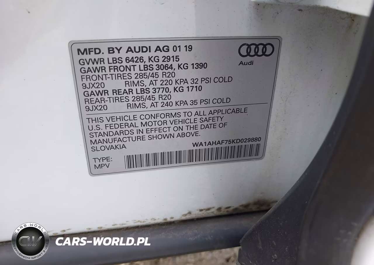 2019 Audi Q7 45 Premium-45 Se Premium VIN:WA1AHAF75KD029880 - 9