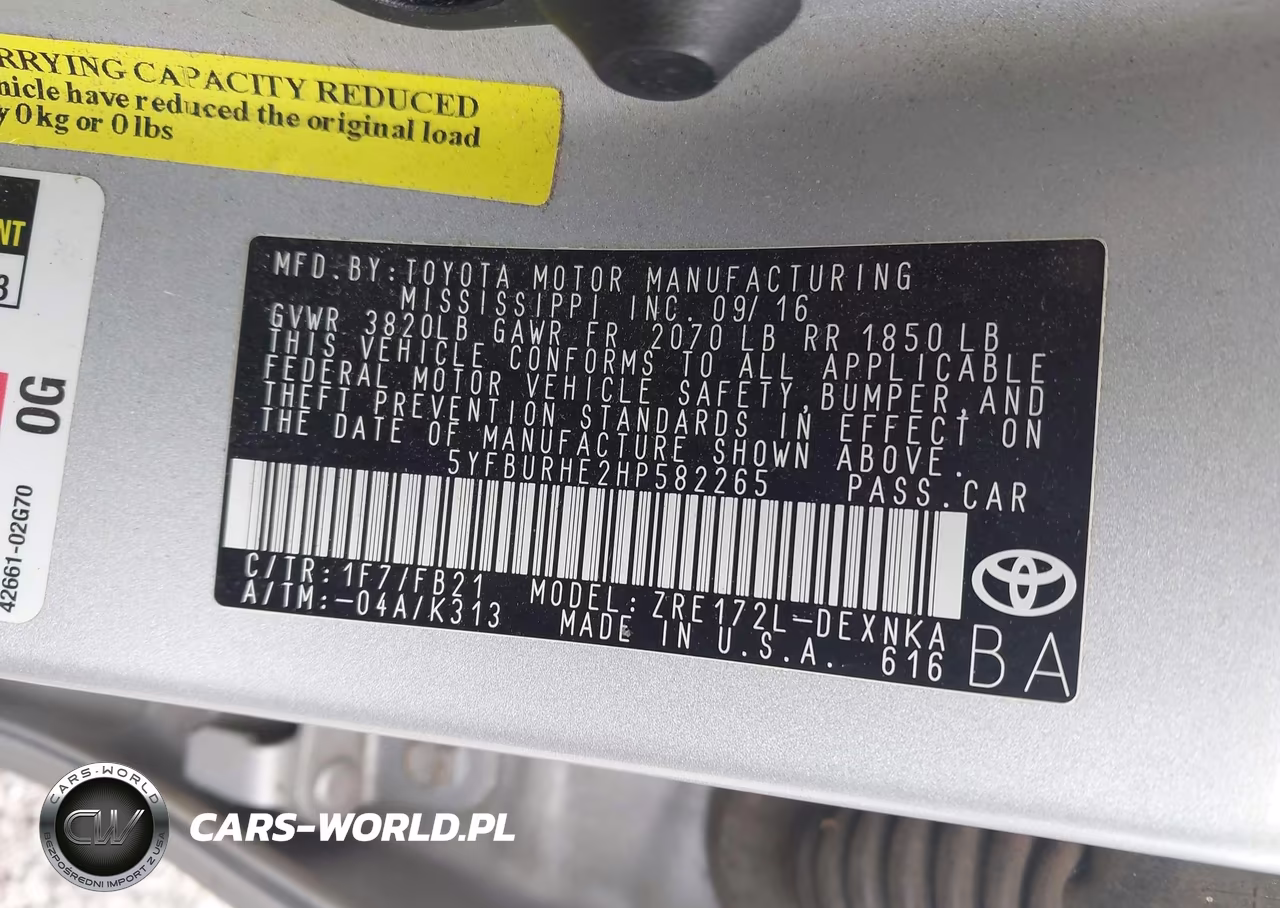2017 Toyota Corolla Le VIN:5YFBURHE2HP582265 - 9