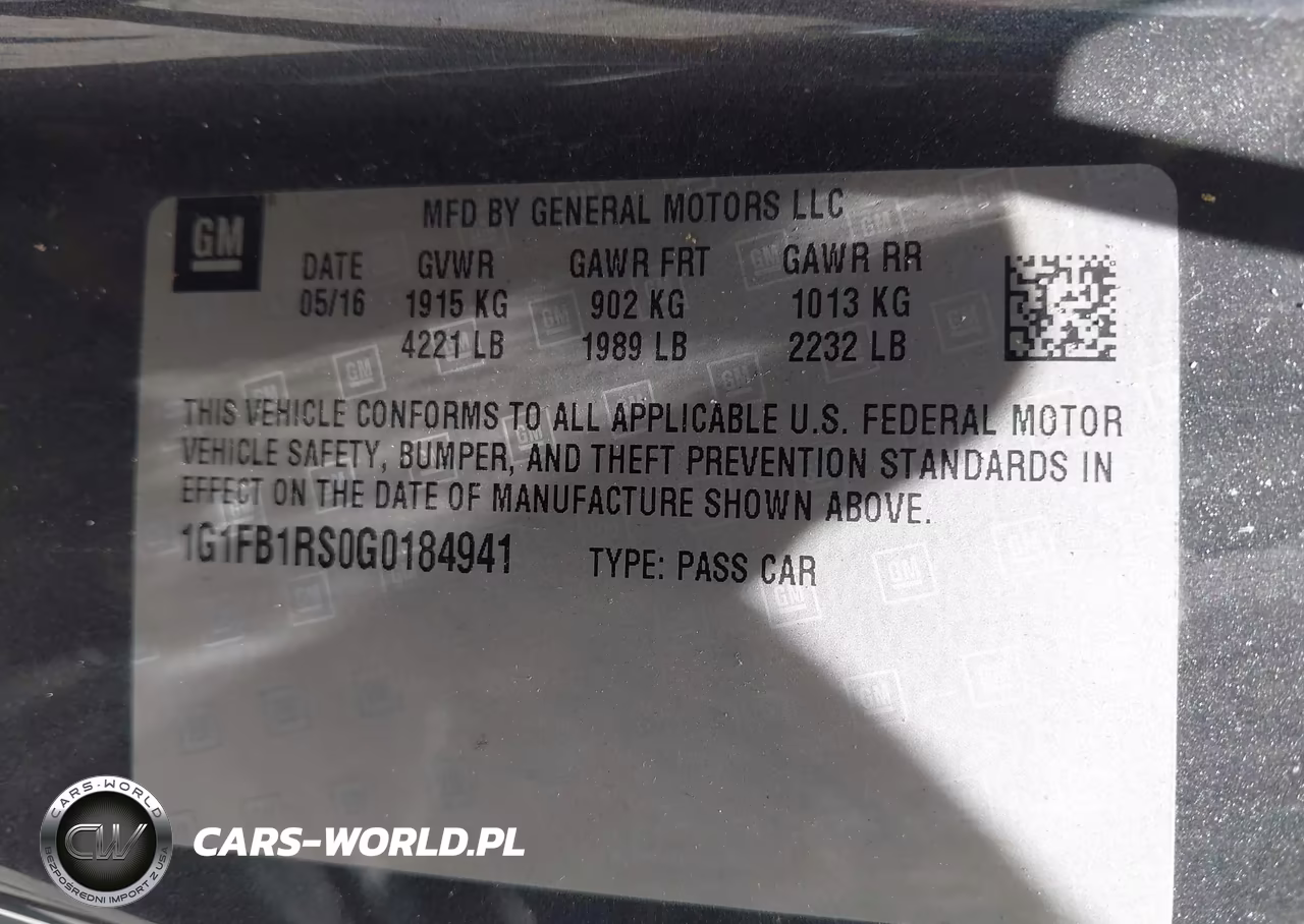 2016 Chevrolet Camaro 1Lt VIN:1G1FB1RS0G0184941 - 9