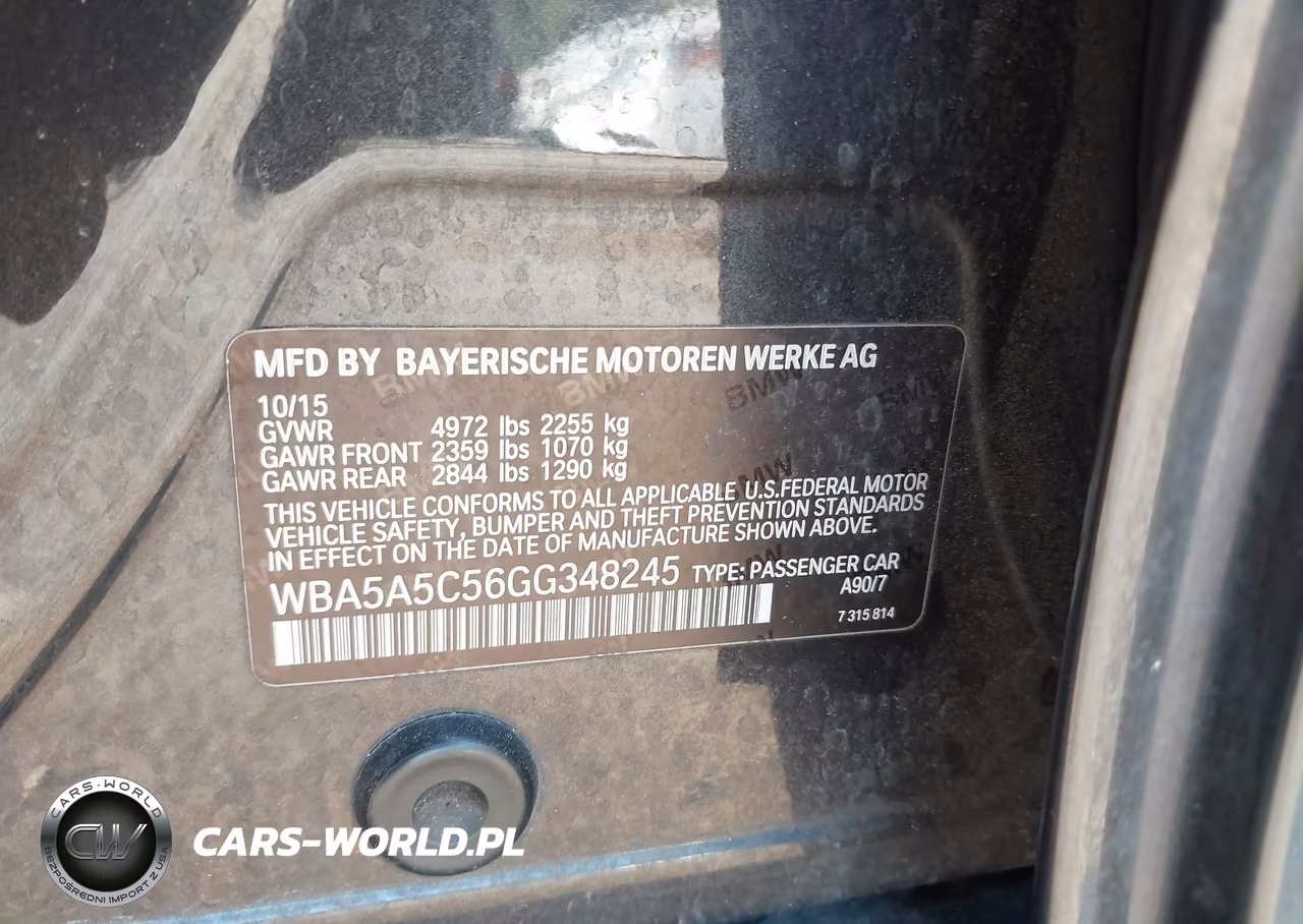 2016 BMW 528I VIN:WBA5A5C56GG348245 - 9