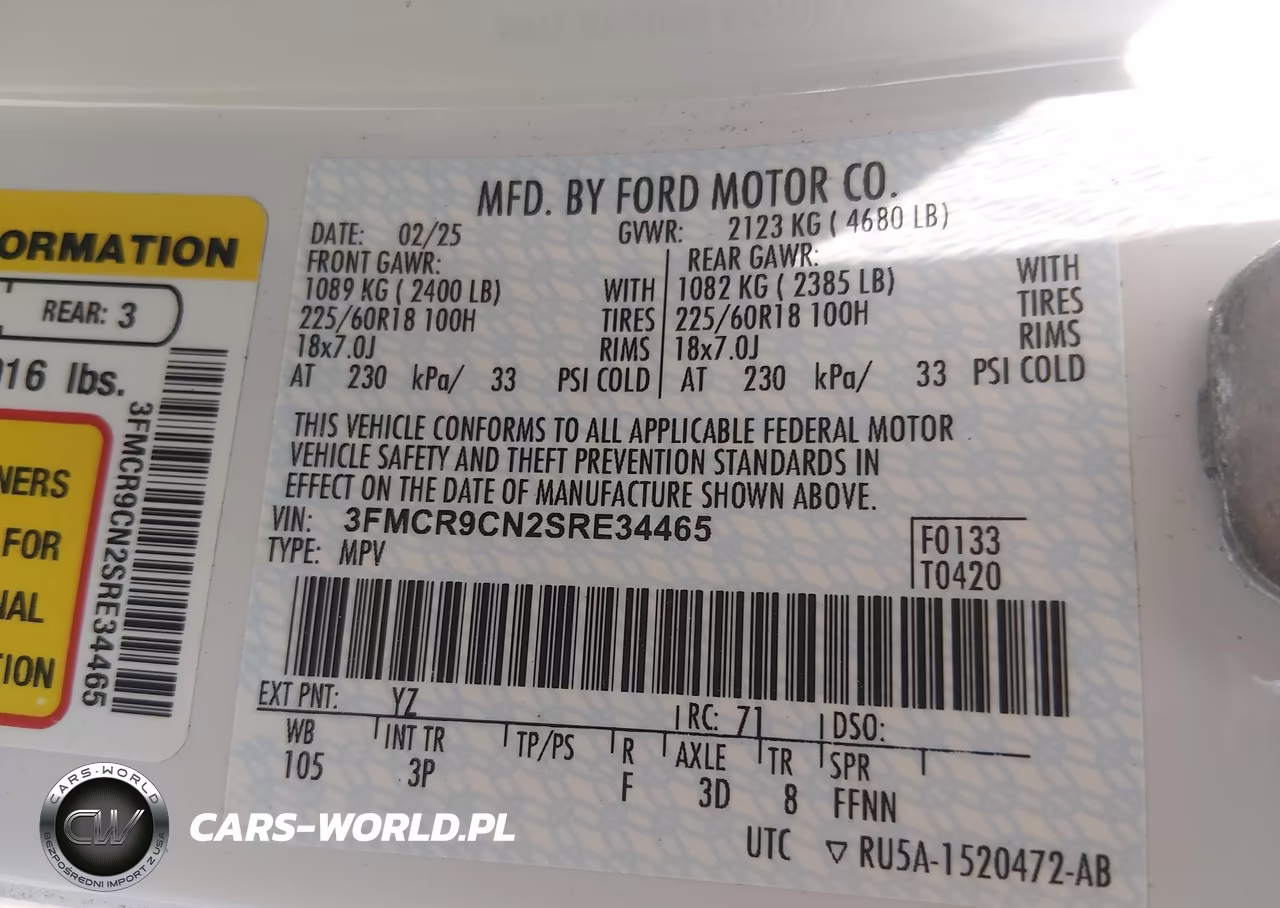 2025 Ford Bronco Sport Outer Banks VIN:3FMCR9CN2SRE34465 - 9