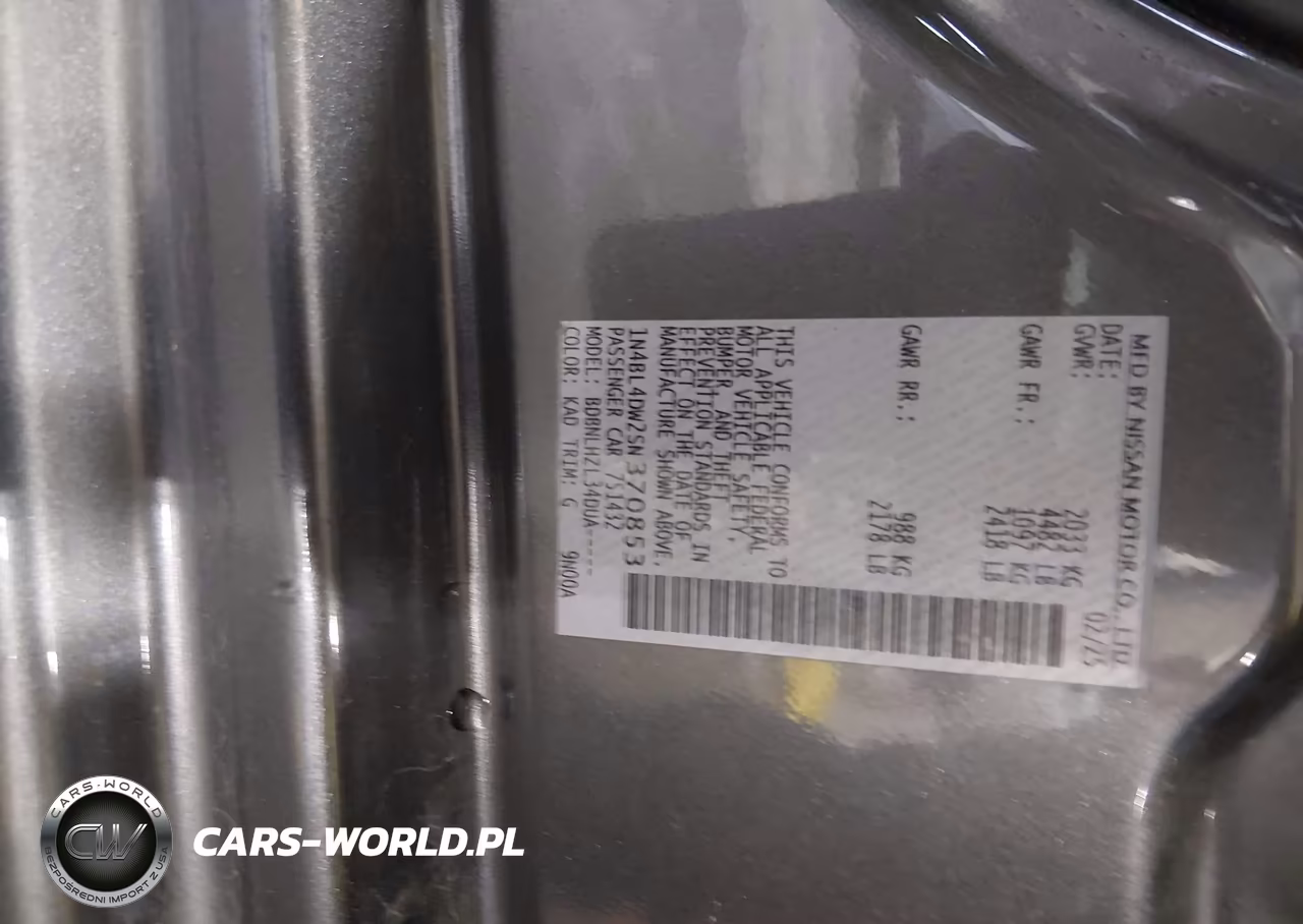 2025 Nissan Altima Sv Awd VIN:1N4BL4DW2SN370853 - 9