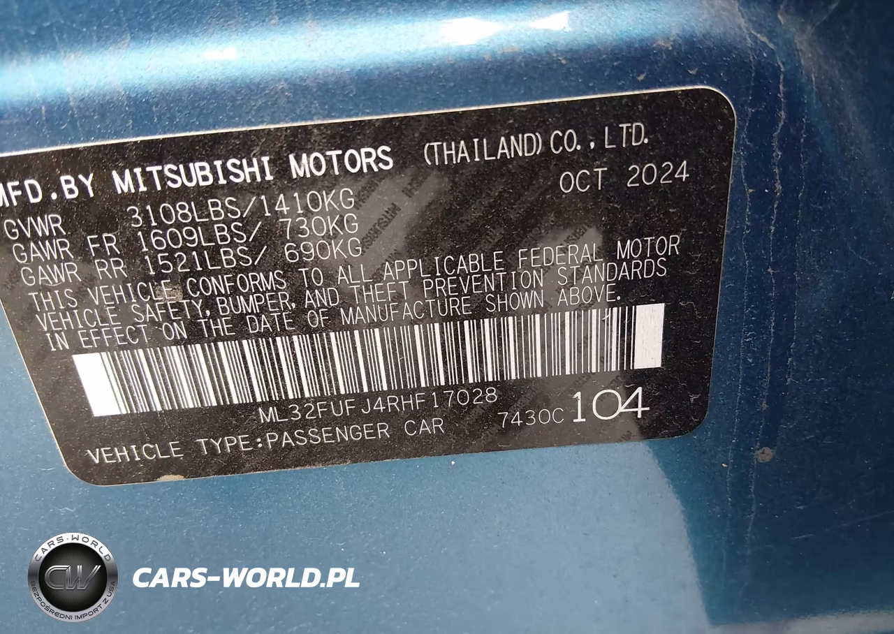 2024 Mitsubishi Mirage G4 Es VIN:ML32FUFJ4RHF17028 - 9