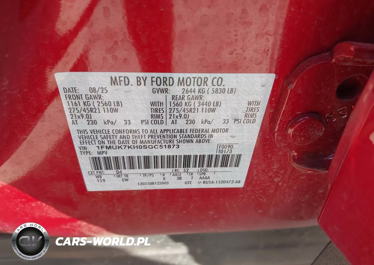 2025 Ford Explorer St-Line VIN:1FMUK7KH0SGC51873 - 9