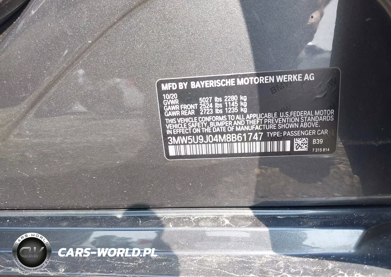 2021 BMW M340I M340I xDrive VIN:3MW5U9J04M8B61747 - 9