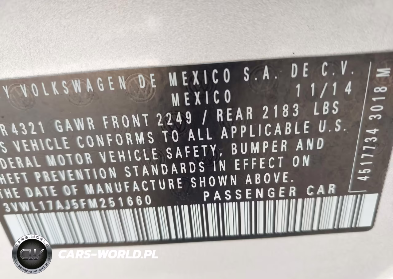 2015 Volkswagen Jetta 1.8T Sel VIN:3VWL17AJ5FM251660 - 9