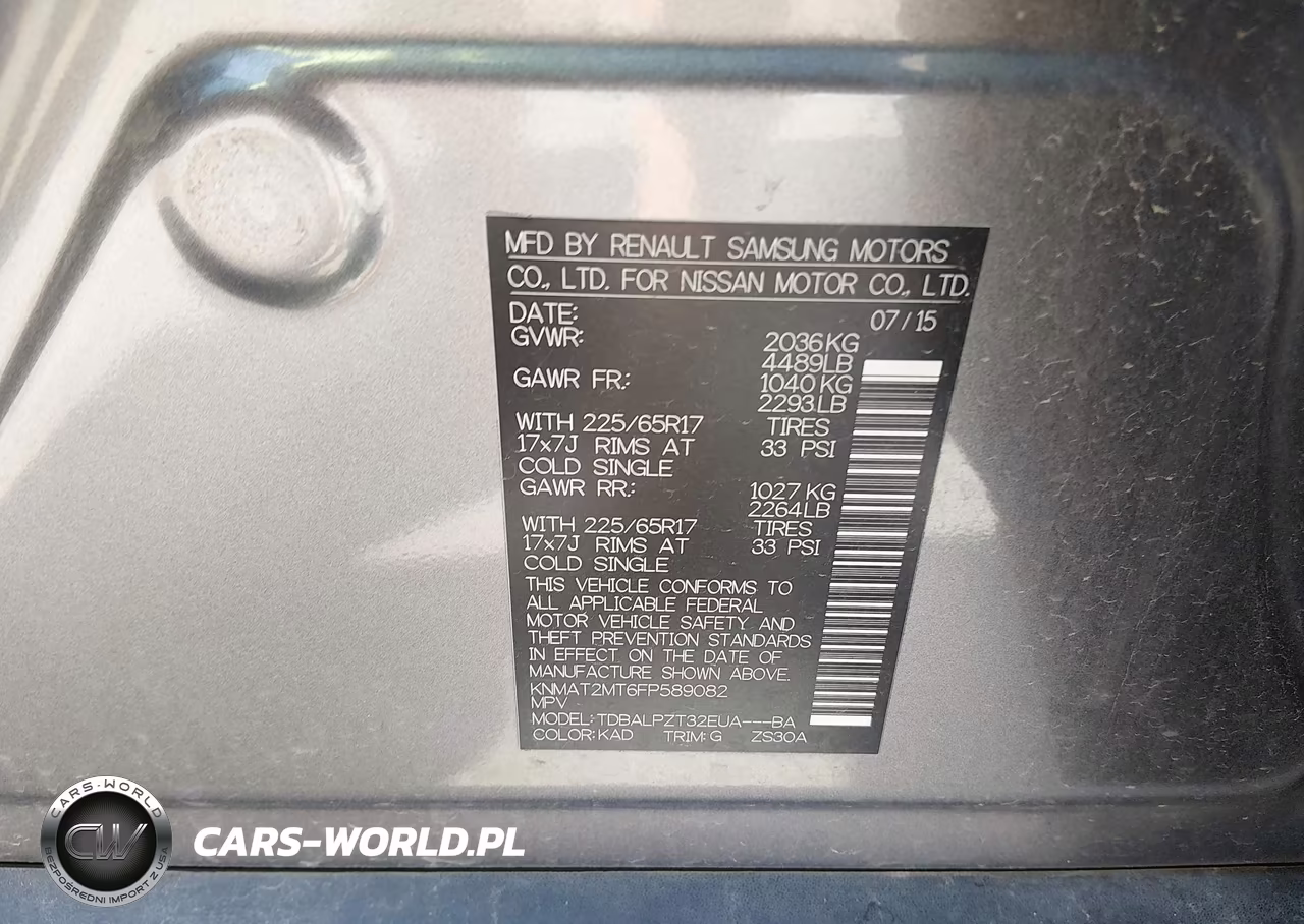 2015 Nissan Rogue S VIN:KNMAT2MT6FP589082 - 9