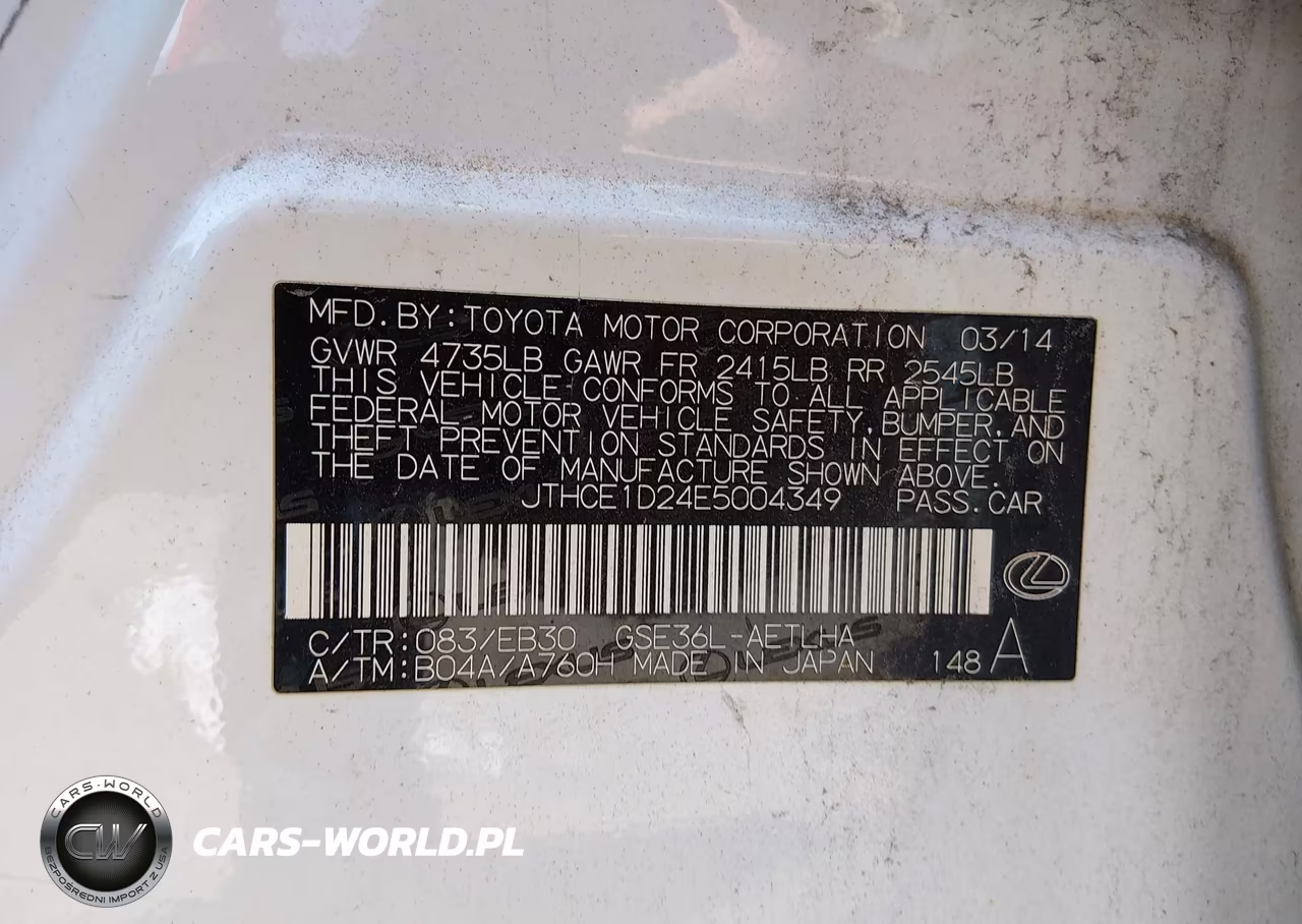 2014 Lexus Is 350 VIN:JTHCE1D24E5004349 - 9