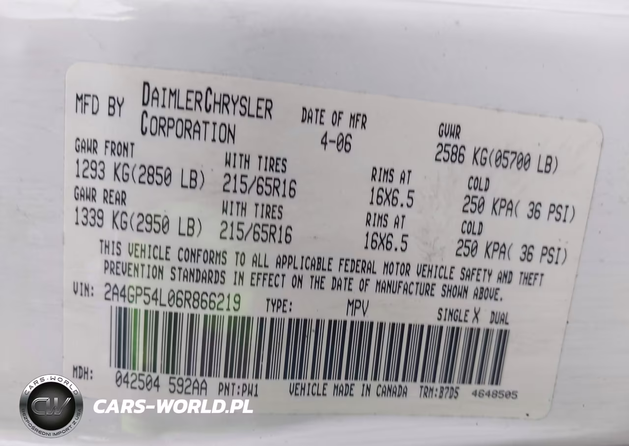 2006 Chrysler Town & Country Touring VIN:2A4GP54L06R866219 - 9