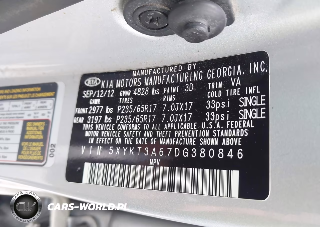 2013 Kia Sorento Lx VIN:5XYKT3A67DG380846 - 9